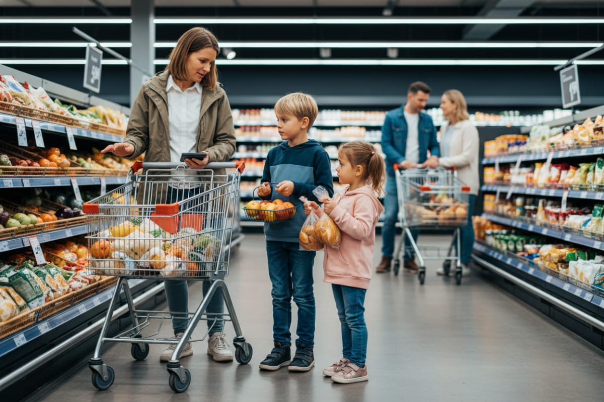 Beim Einkaufen erleben Kinder, warum Rechnen im Alltag nützlich ist.