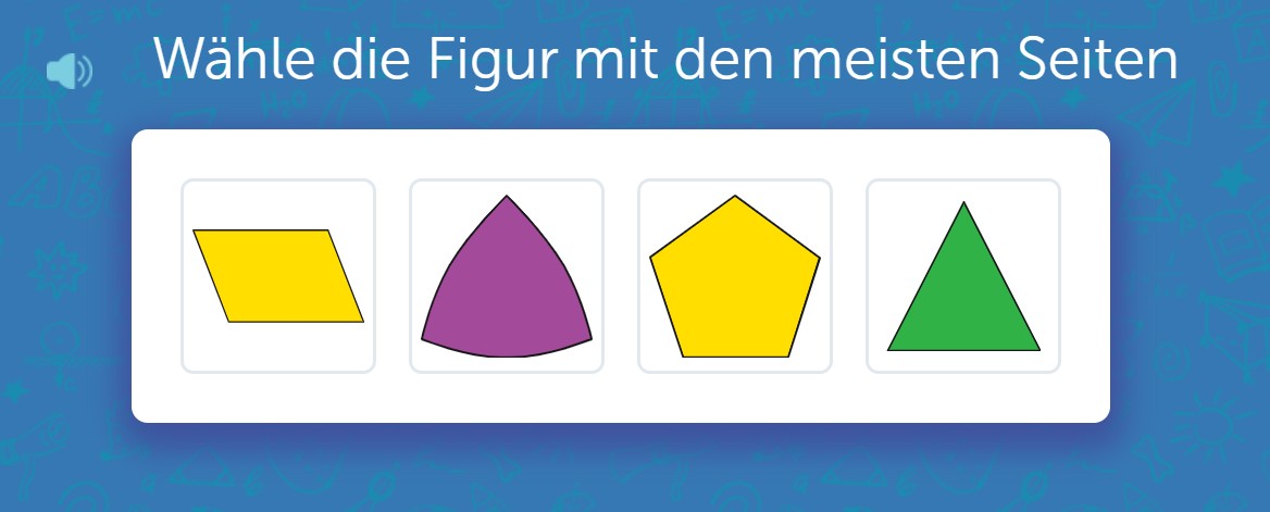 Übung mit Formen zum Drag-and-Drop.