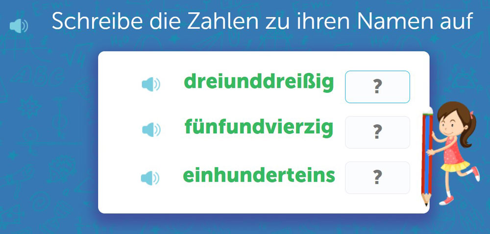 Übung: Zahlen in Ziffern und Worten richtig zuordnen