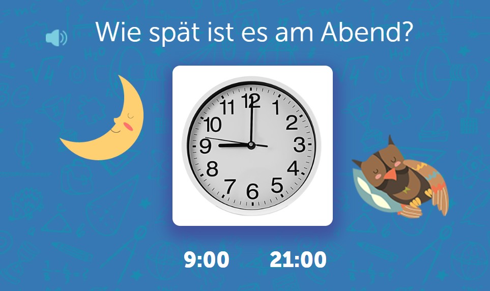Abendaufgabe: 21:00 statt 9:00 am Morgen auswählen