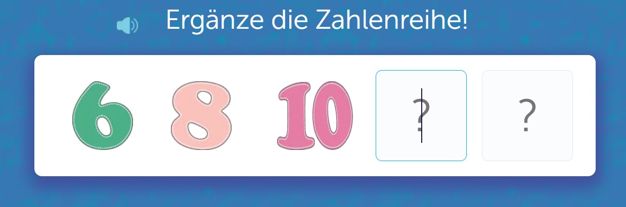 Zahlenreihe mit Lücken ergänzen