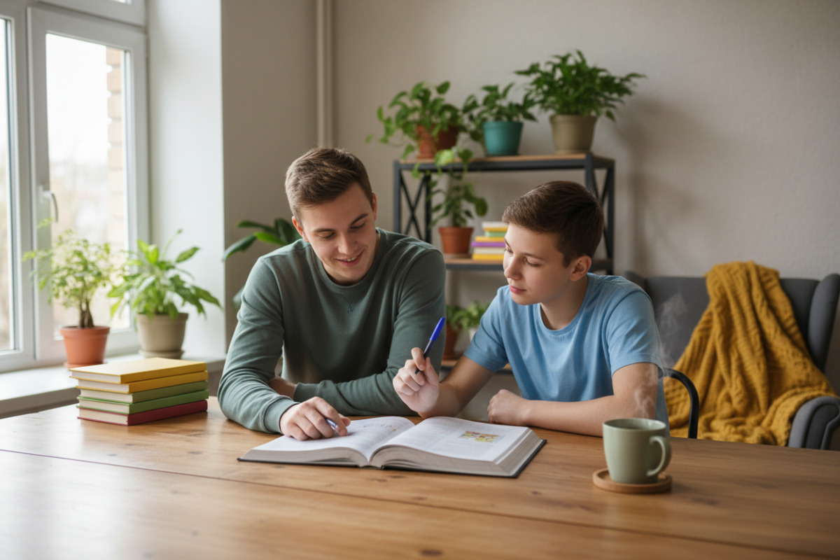 Abb. ruhige Lernsituation, in der Unterstützung und Gelassenheit spürbar sind.