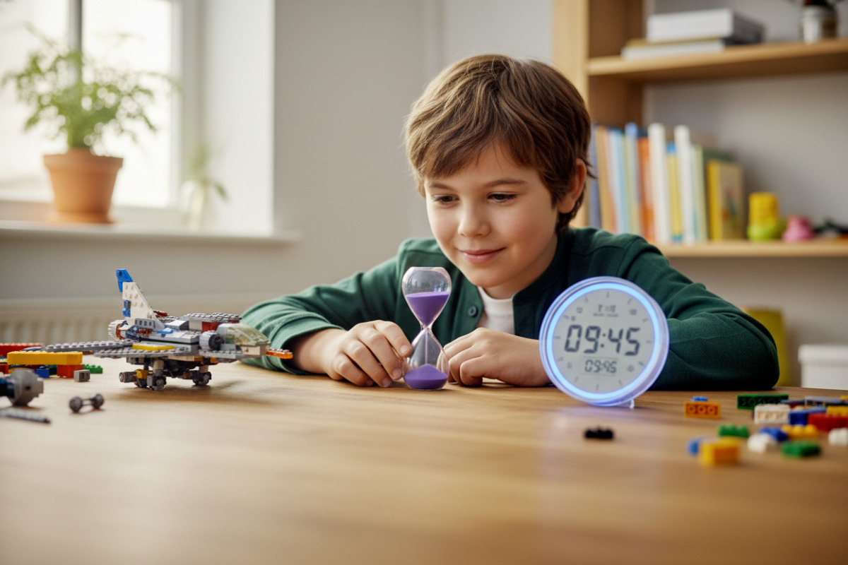 Abb. sichtbare Zeitbegrenzung hilft Kindern, dranzubleiben.