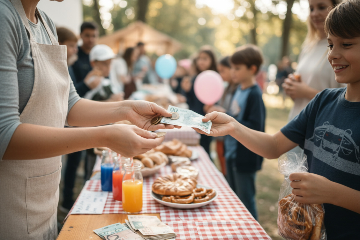 Abb. Rückgeld ist Alltag beim Bäcker, im Kiosk oder auf dem Schulfest.