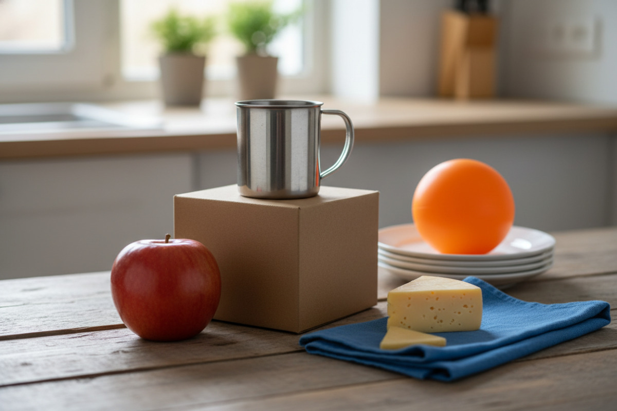 Abb. Formen entdecken geht am besten mit echten Dingen aus dem Alltag.