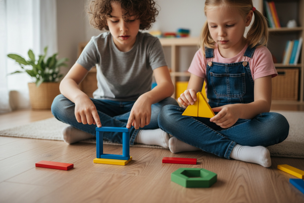 Abb. Wenn Kinder Formen legen, verstehen sie Seiten und Ecken besser.