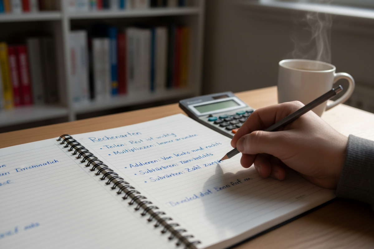 Abb. Kurze Merksätze geben Sicherheit bei neuen Rechenarten.