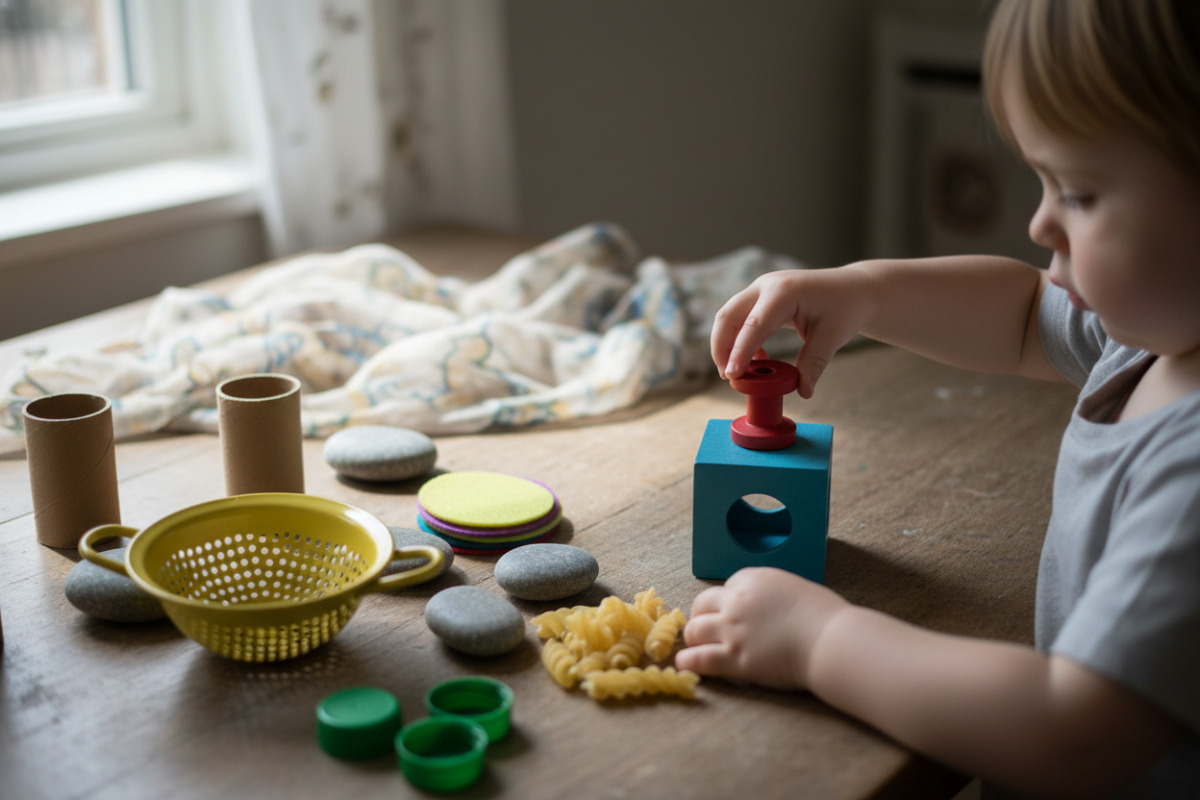 Abb. Formenlernen im Alltag mit einfachen Materialien anfangen.