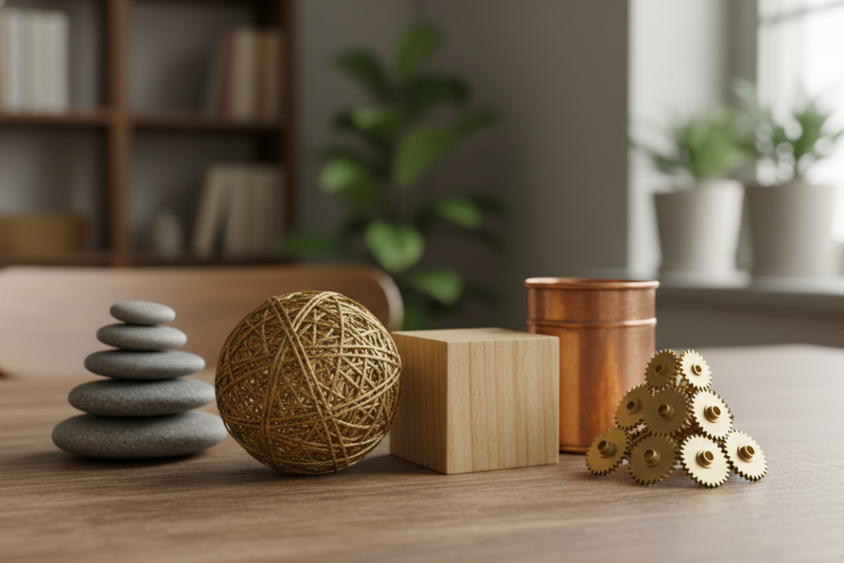 Abb. Mit echten Gegenständen gelingt der Schritt zu Körpern besonders leicht.