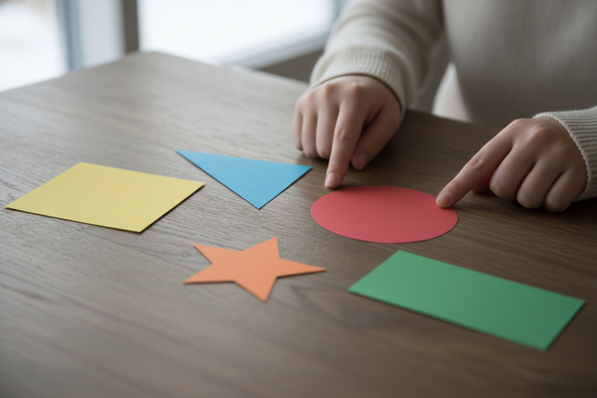 Abb. Mit Papierformen lassen sich Eigenschaften gut vergleichen.