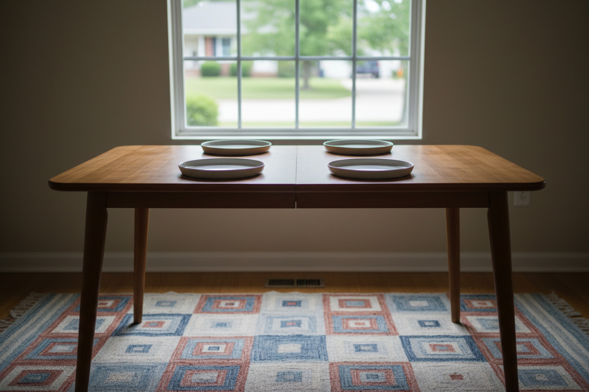 Abb. Im Alltag finden sich Formen Fenster, Tisch, Teller, Teppichmuster.