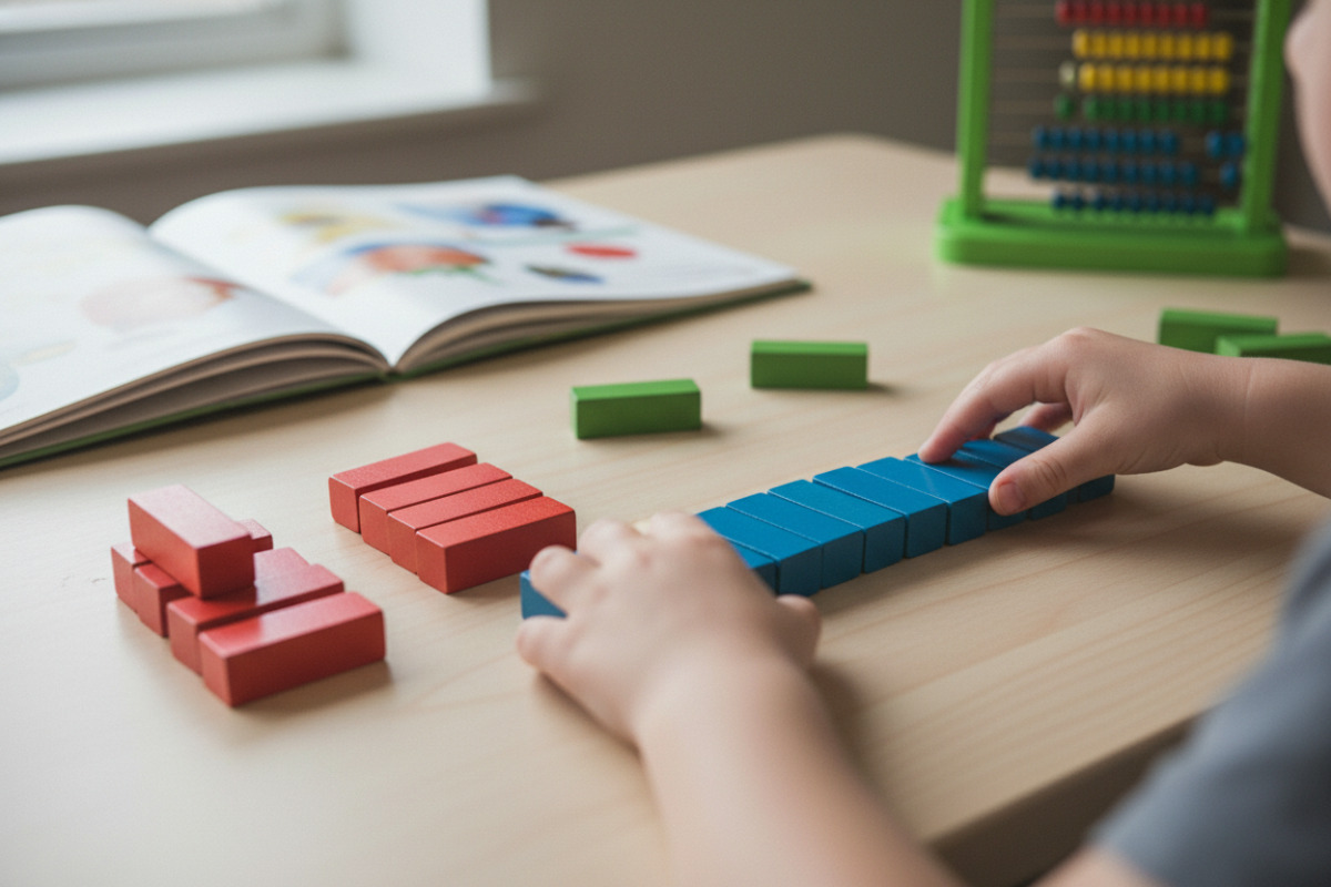 Abb. Rechnen wird leichter, wenn Kinder Mengen sehen und legen können.