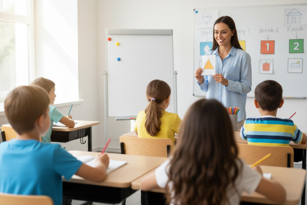 Abb. Kurze, klare Arbeitsphasen geben Erstklässlern Sicherheit und Orientierung.
