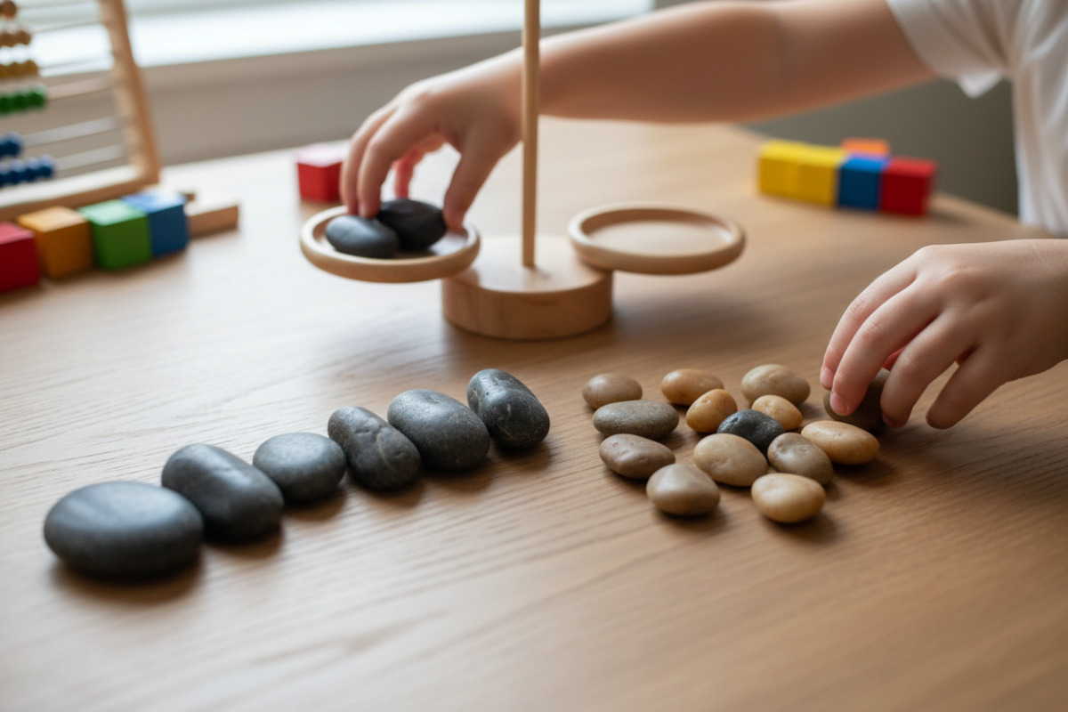 Abb. Mengen legen und vergleichen unterstützt ein tragfähiges Zahlenverständnis.