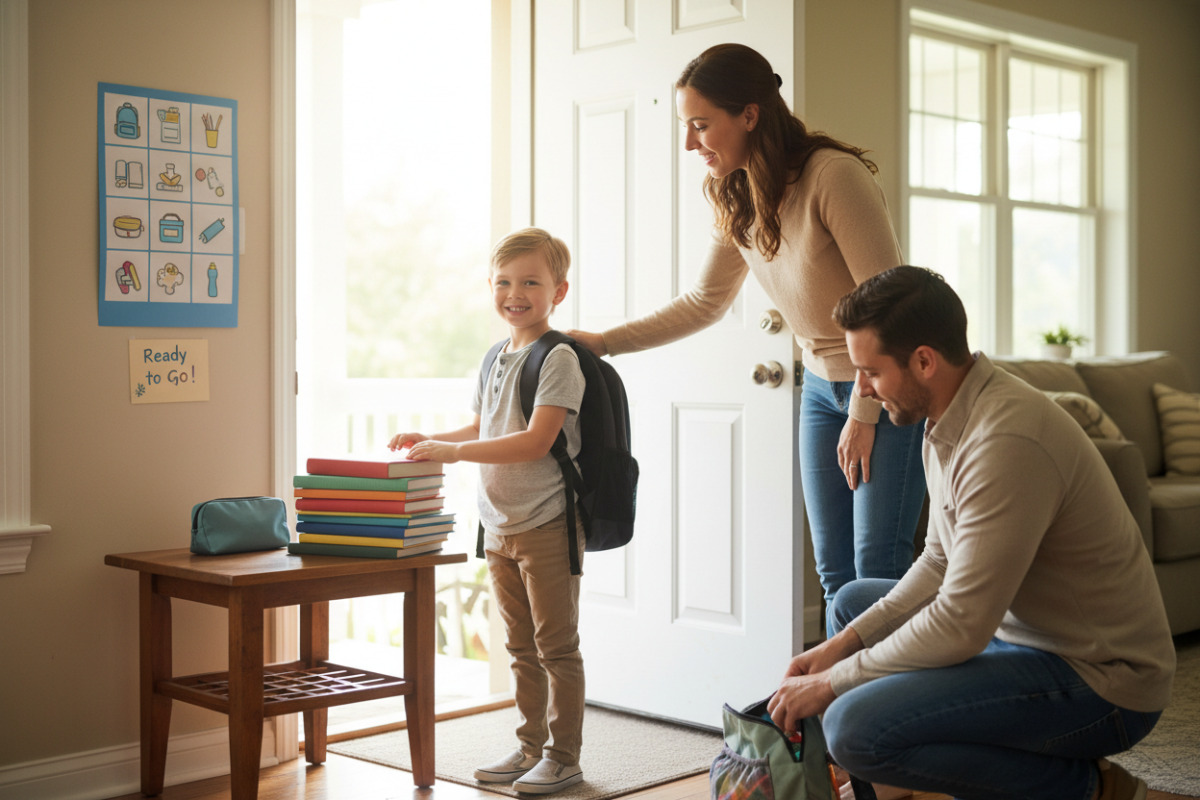 Abb. Klare Abschlussrituale helfen Kindern, Hausaufgaben und Materialien sicher mitzunehmen.