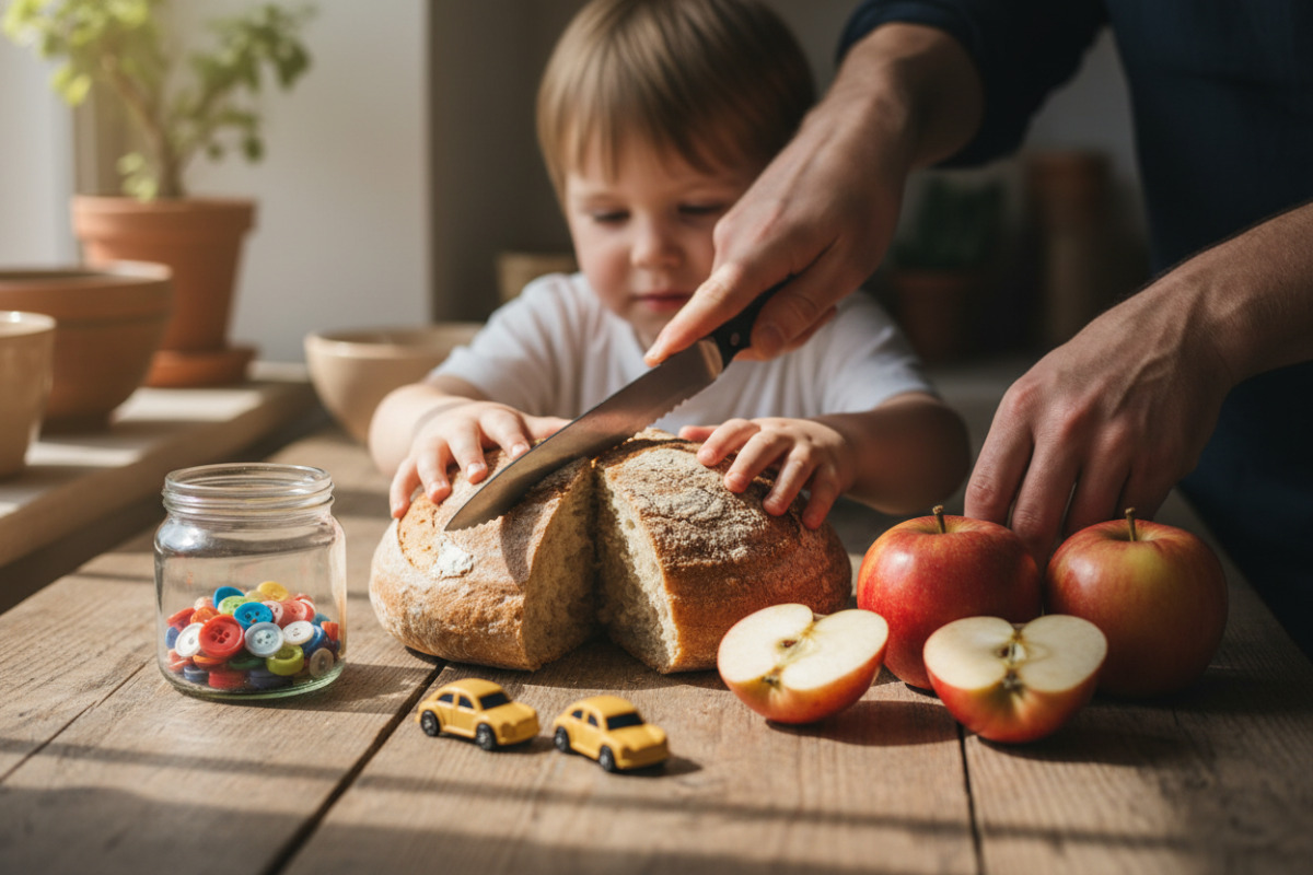 Abb. Das Halbieren knüpft an Vergleichen, Teilen und genaues Hinschauen an.