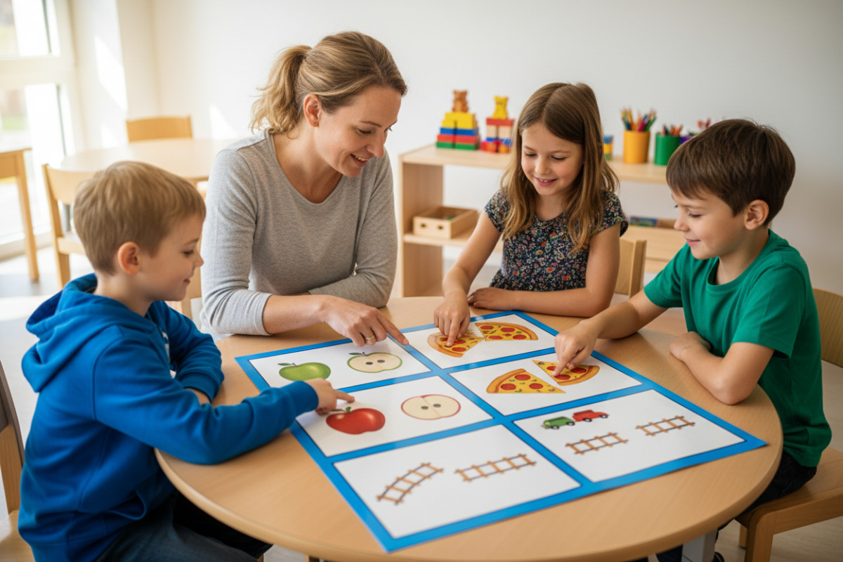 Abb. Vergleichsaufgaben helfen Kindern, Muster beim Halbieren zu entdecken.
