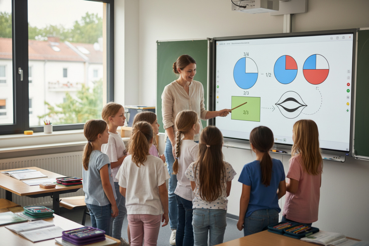 Abb. Der Vergleich von Brüchen wird klarer, wenn Flächen sichtbar geteilt werden.