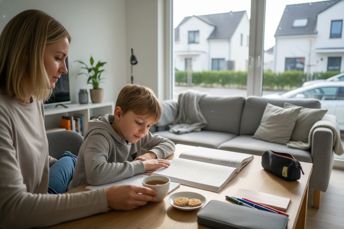 Abb. Ein ruhiger Start hilft Kindern, bei Hausaufgaben leichter in den Arbeitsmodus zu finden.
