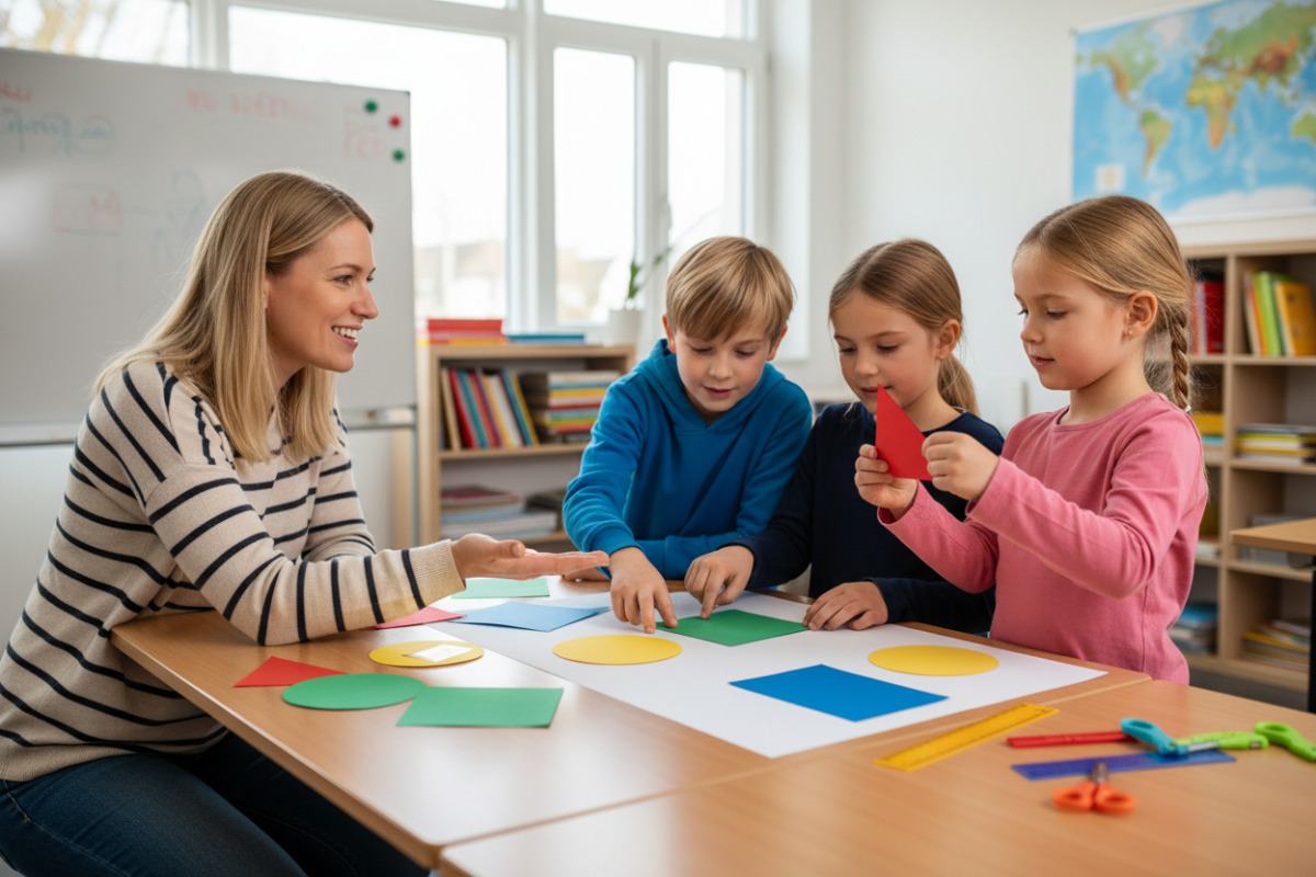 Abb. Mit einfachen Papierformen lassen sich Grundbegriffe der Geometrie gut erklären.