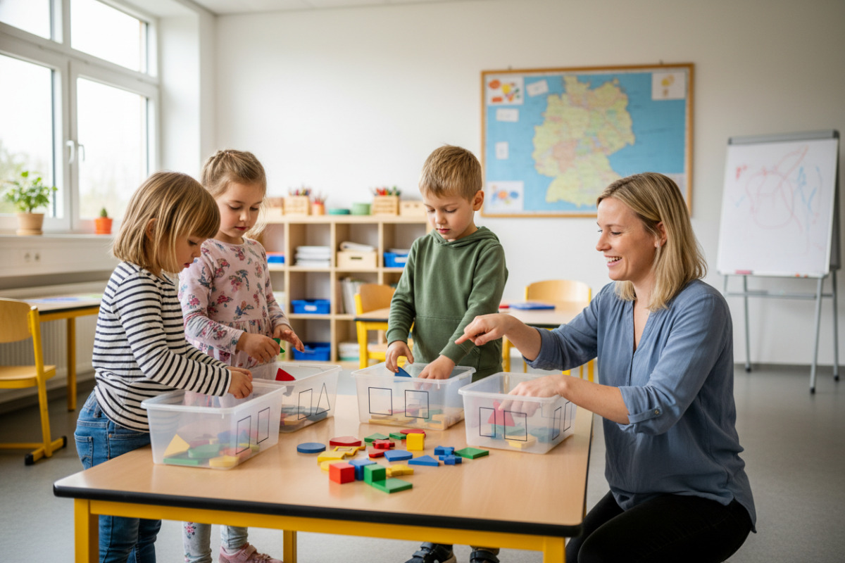 Abb. Beim Sortieren lernen Kinder Merkmale von Formen besonders nachhaltig.