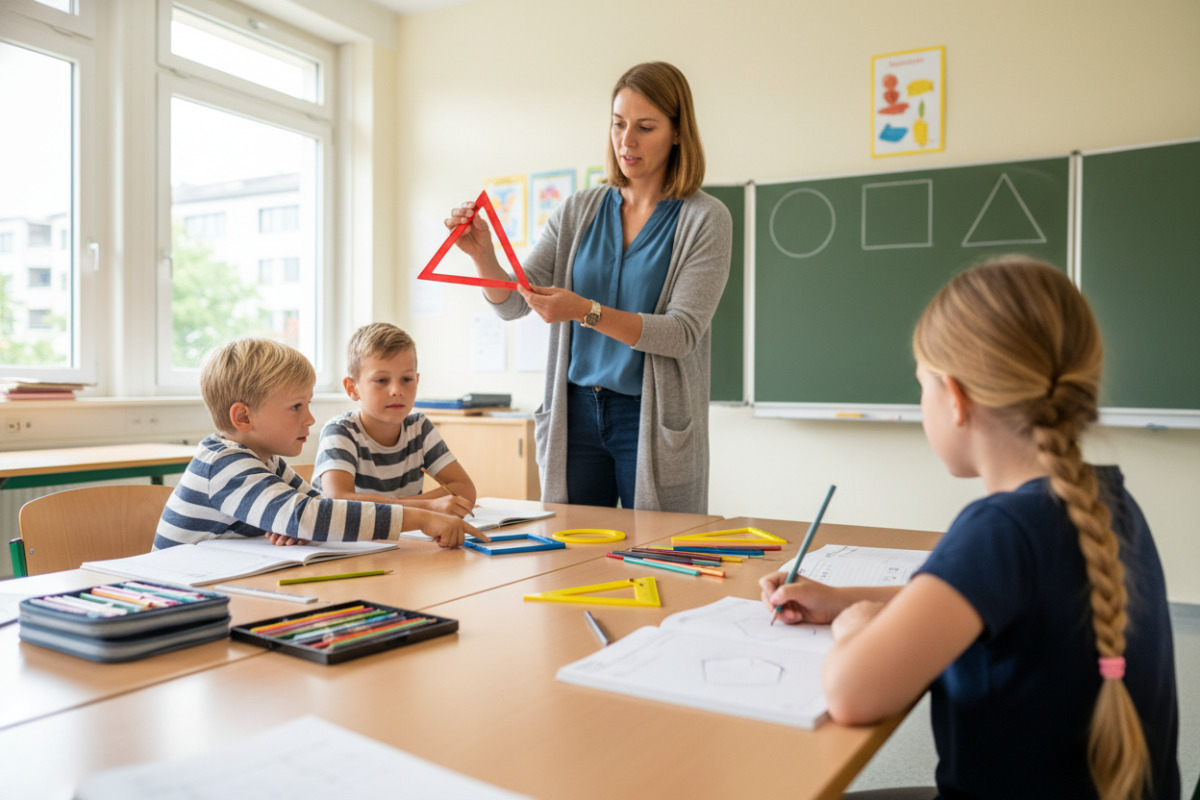 Abb. Im Unterricht werden Formen oft zuerst benannt, dann verglichen und anschließend gezeichnet.