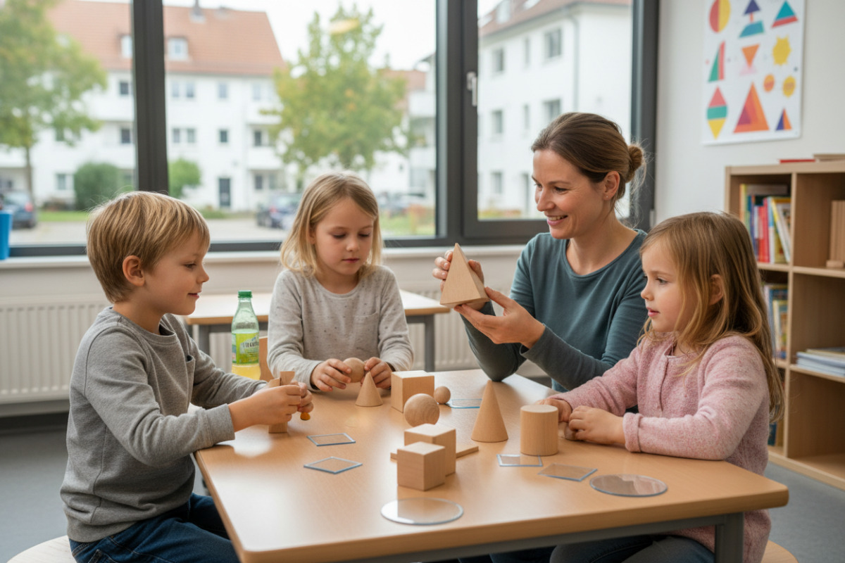 Kinder lernen geometrische Formen besonders gut, wenn sie sie sehen, anfassen, sortieren und im Alltag wiederfinden.