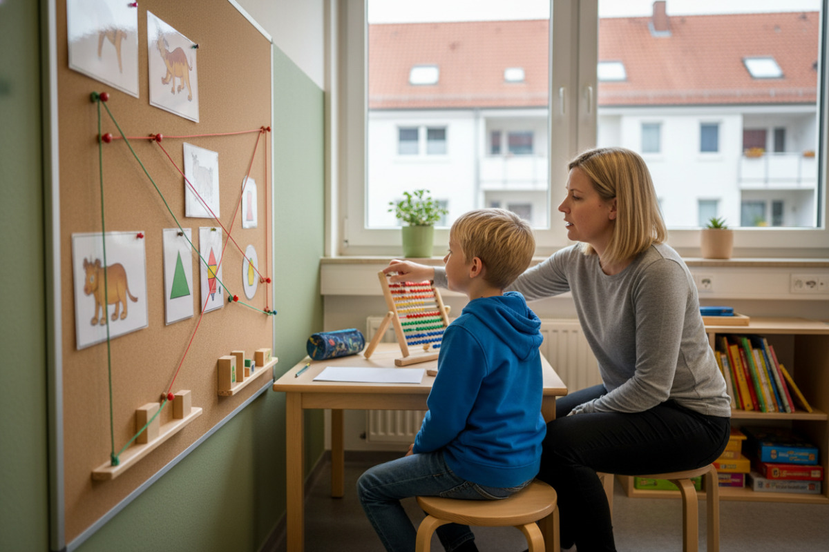 Abb. Ein einfacher Startplatz mit wenigen Materialien macht das Lernen übersichtlich.