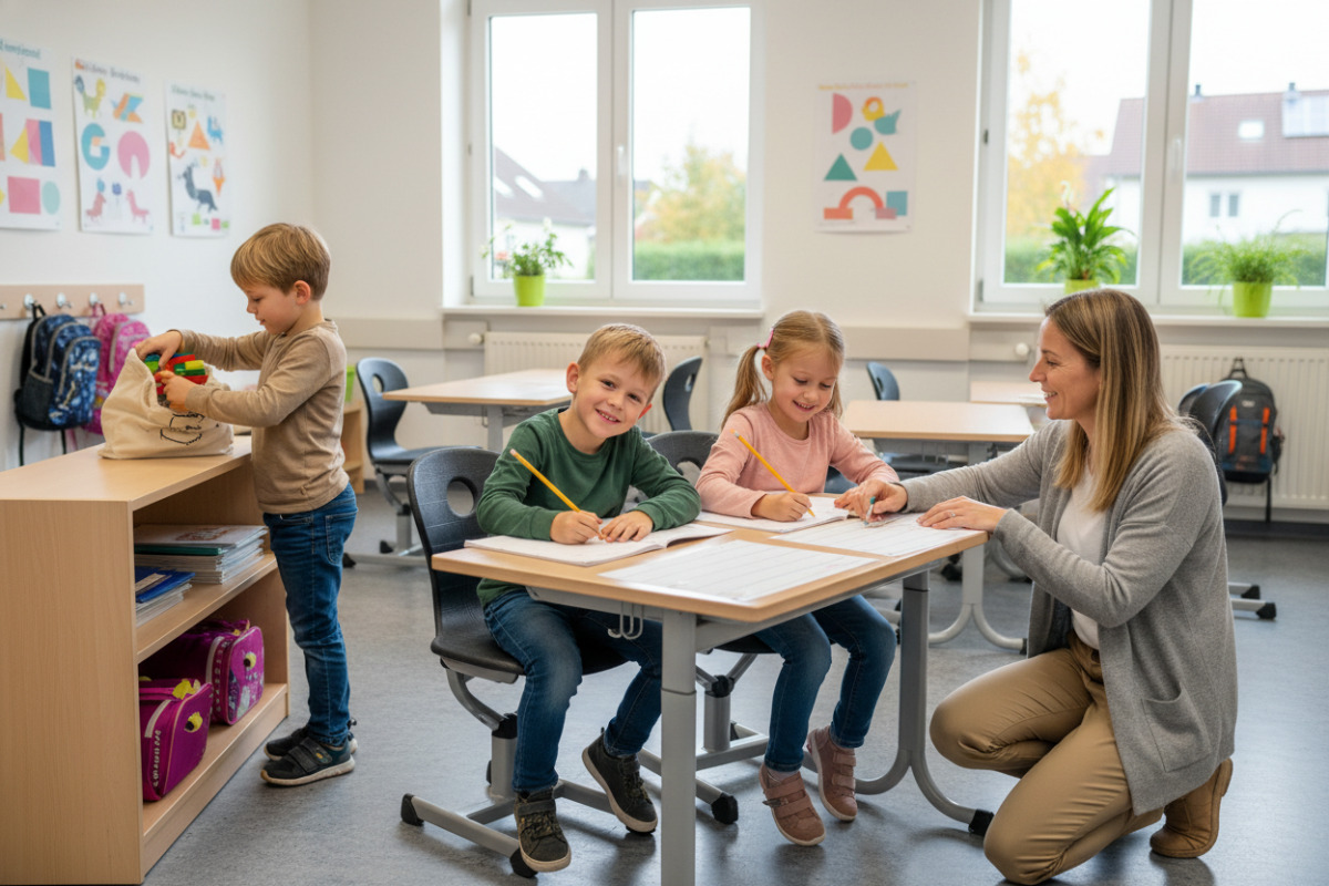 Abb. Ein fester, entspannter Start hilft Kindern in der ersten Klasse.