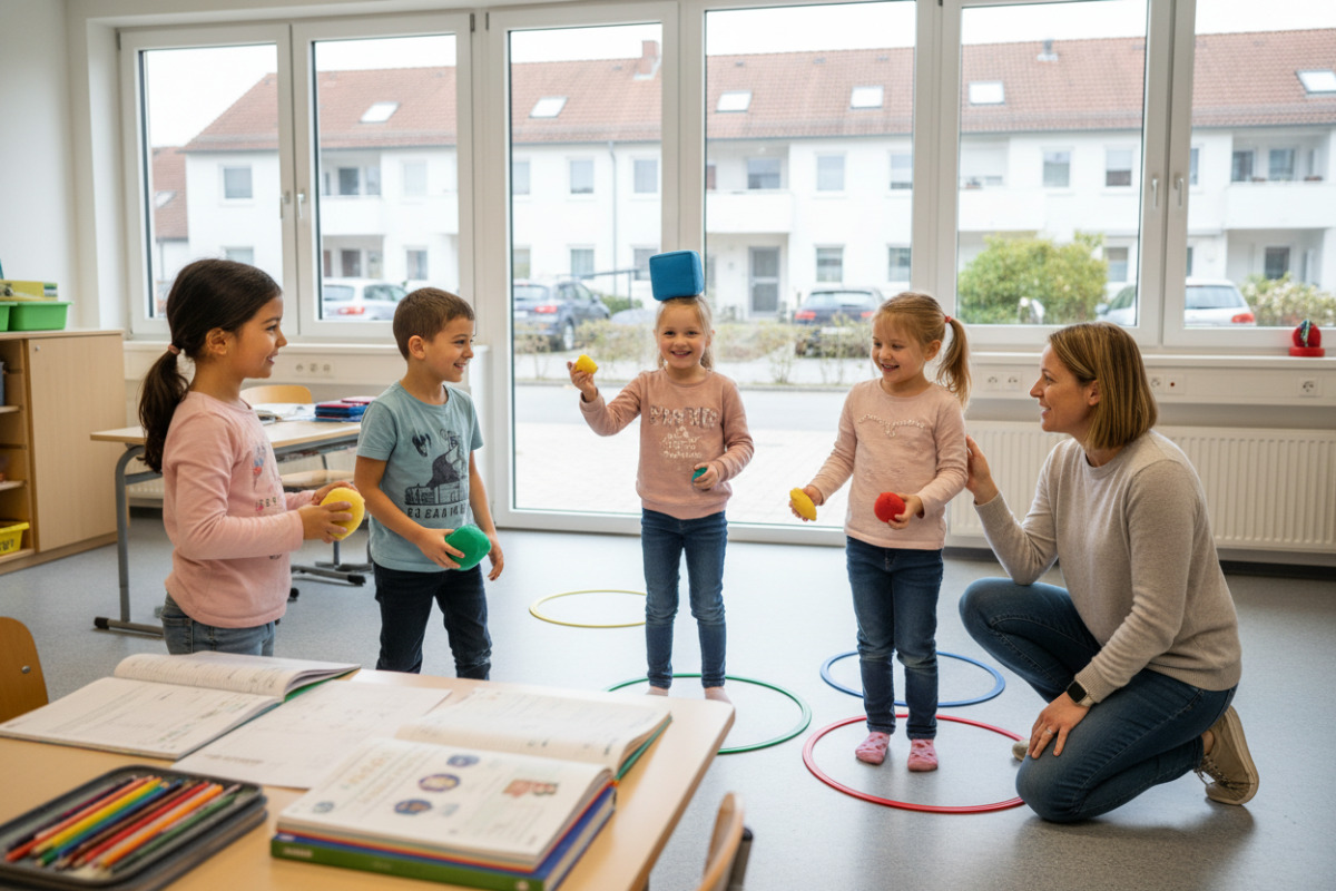 Abb. Spielerische Übungen fördern Aufmerksamkeit oft besser als Druck und langes Sitzen.