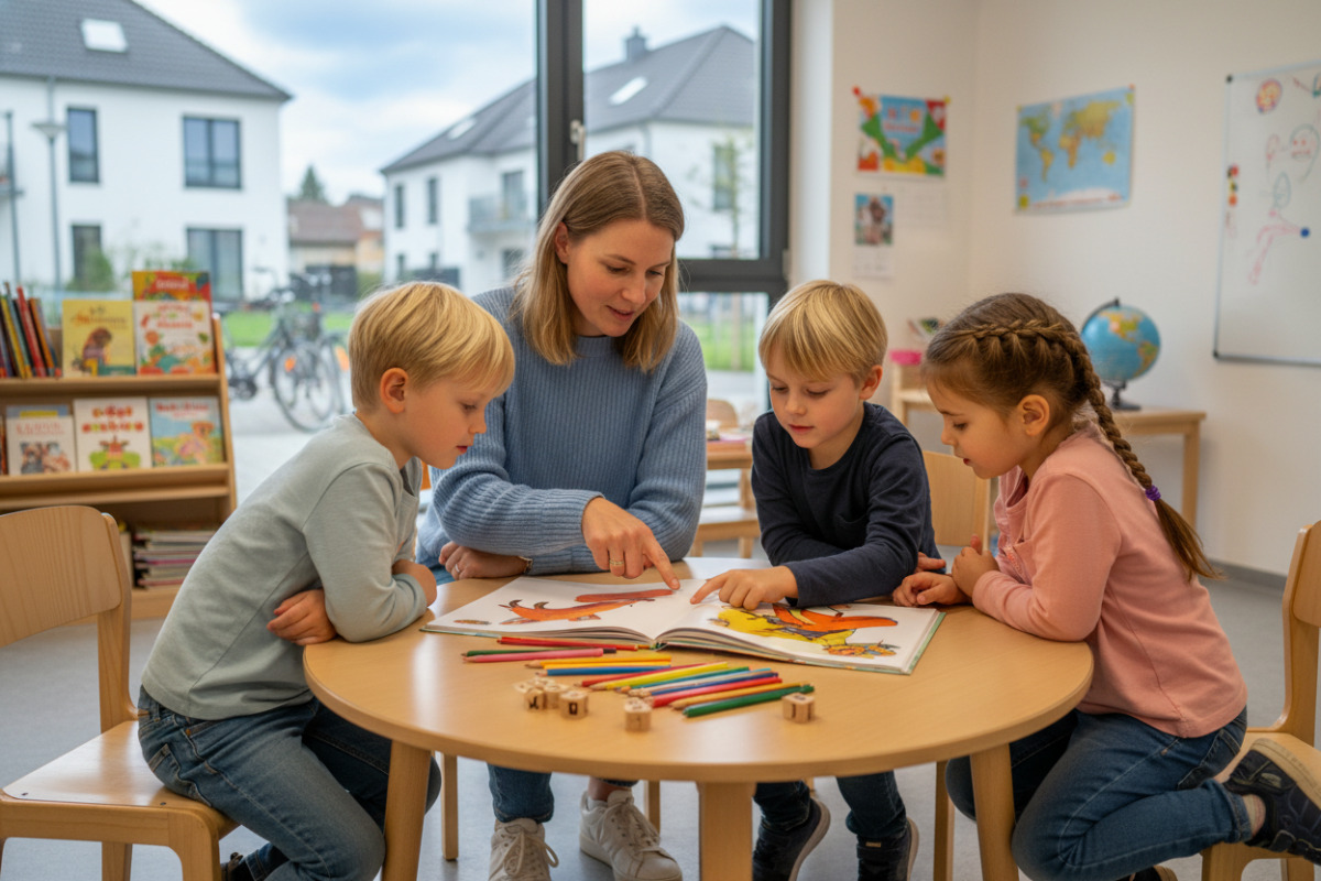Abb. Lesenlernen gelingt leichter, wenn Kinder hören, sehen und mit dem Finger verfolgen.