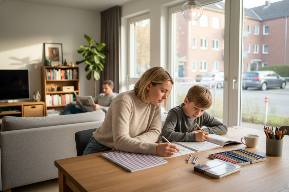 Abb. Hausaufgaben gelingen oft besser, wenn die Stimmung ruhig ist und der Ablauf jeden Tag ähnlich bleibt.