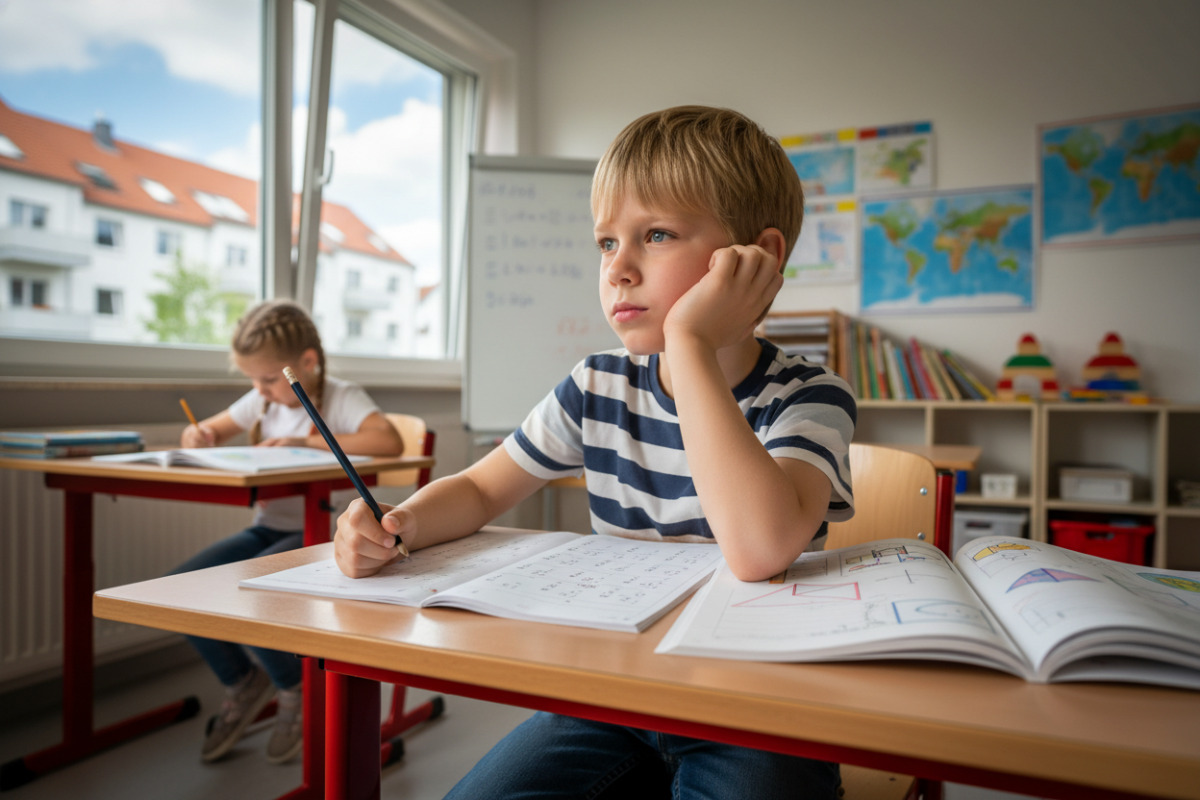 Abb. Zwischen Konzentration und Nachdenken liegen in diesem Alter oft nur wenige Minuten.