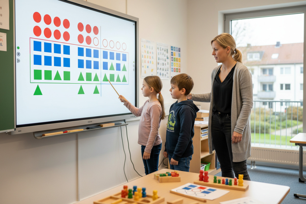 Abb. Multiplikation wird leichter, wenn Kinder Mengen als Reihen und Gruppen sehen.