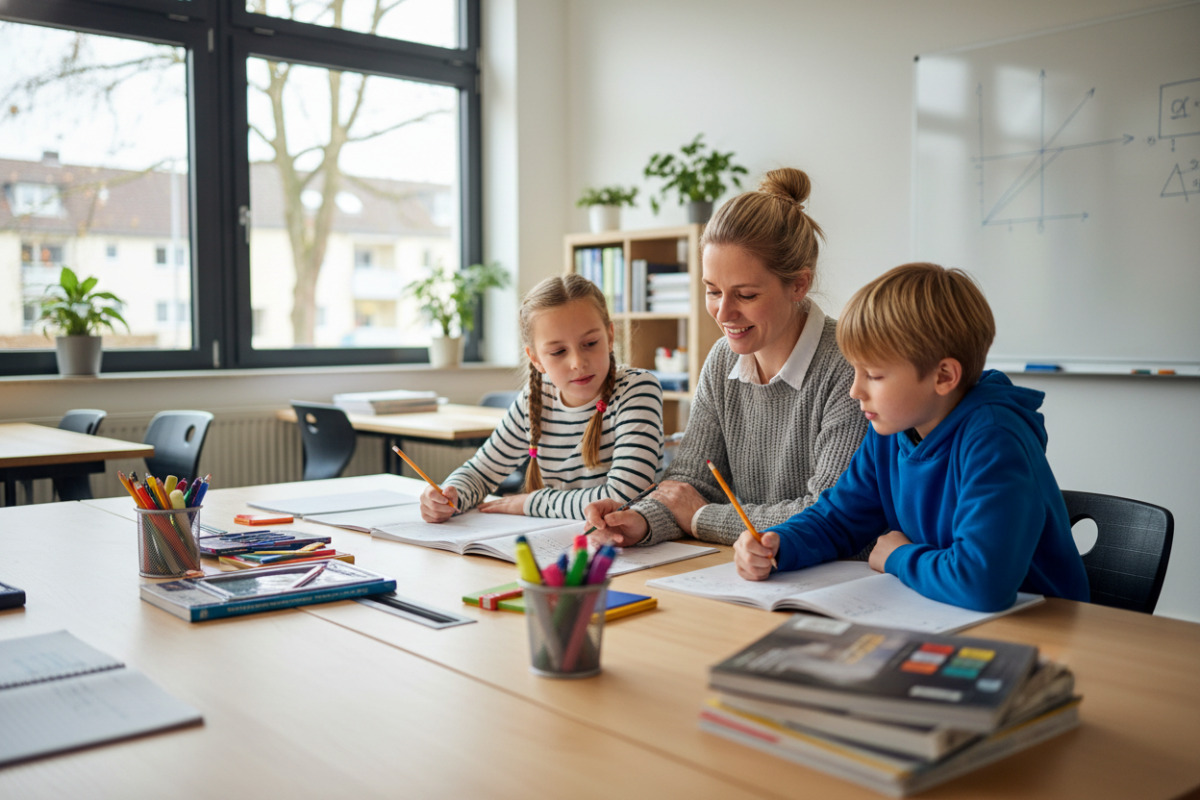 Abb. Gemeinsam lässt sich Rechnen oft leichter und entspannter verstehen.