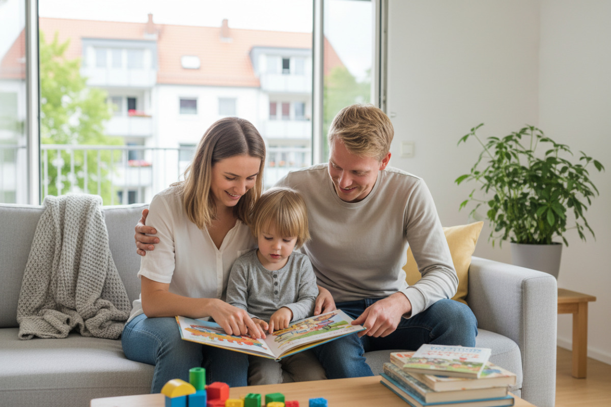 Abb. Beim Lesen helfen kleine Etappen, Geduld und ein gemeinsamer Blick auf das, was schon klappt.