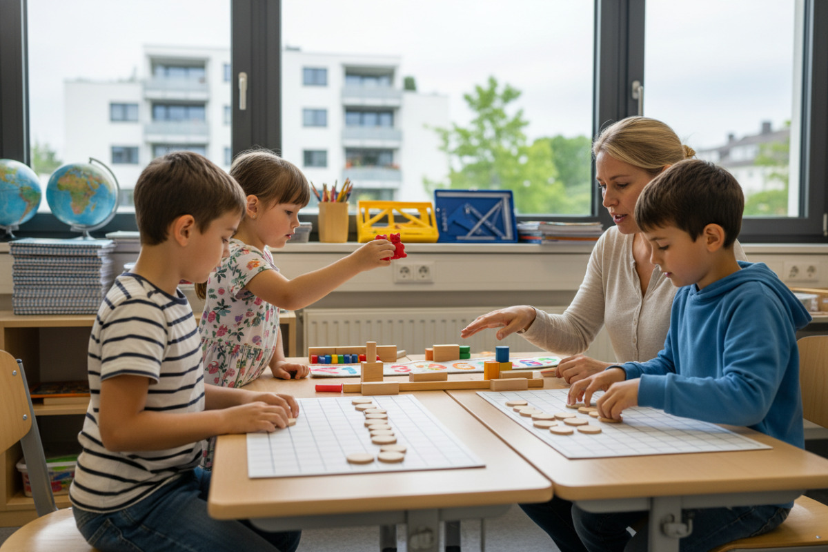 Abb. Rechnen wird verständlicher, wenn Kinder Mengen sehen, legen und im Alltag entdecken können.
