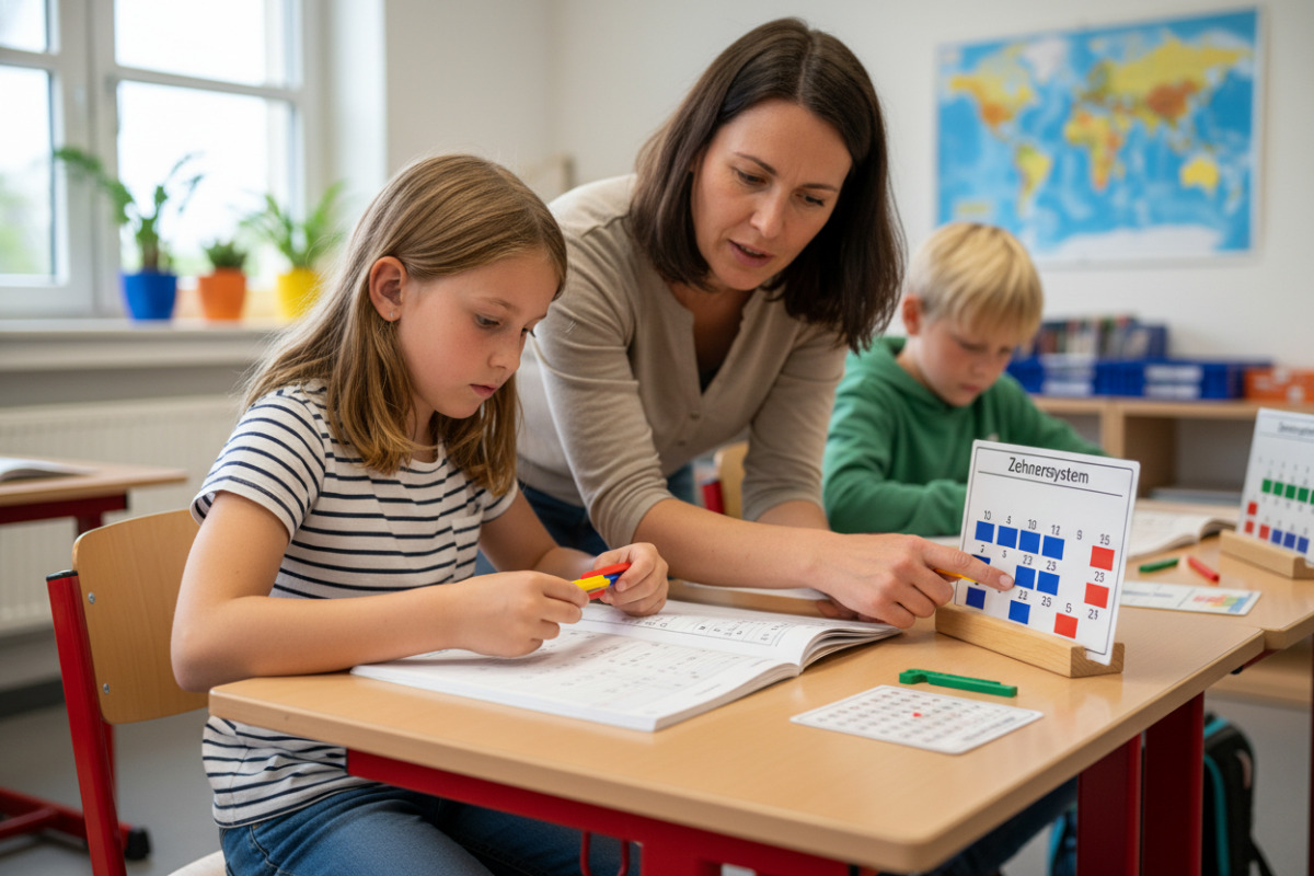 aus dem Mathealltag zeigen, wie Kinder in der dritten Klasse mit Material, Heft und kleinen Hilfen sicherer rechnen