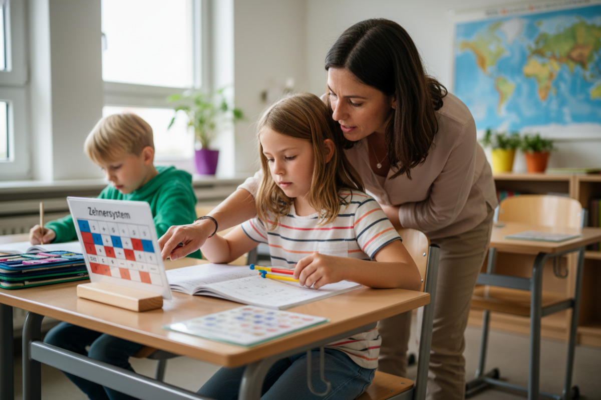 aus dem Mathealltag zeigen, wie Kinder in der dritten Klasse mit Material, Heft und kleinen Hilfen sicherer rechnen