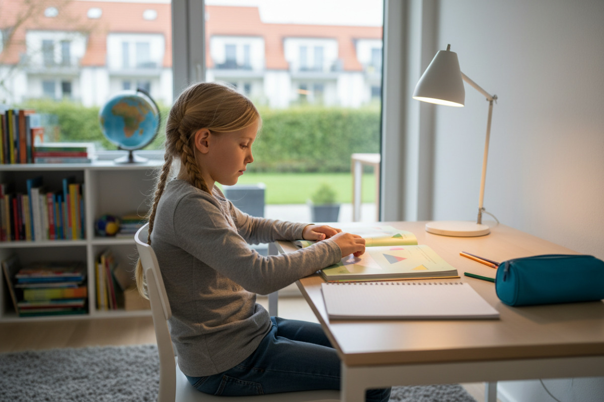Abb. Ein ruhiger Lernplatz hilft Kindern, leichter anzufangen.