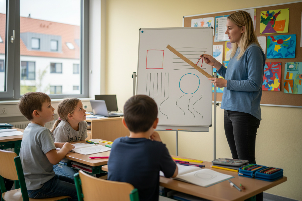 Abb. Im Unterricht wird meist zwischen geraden Seiten und runden Linien unterschieden.