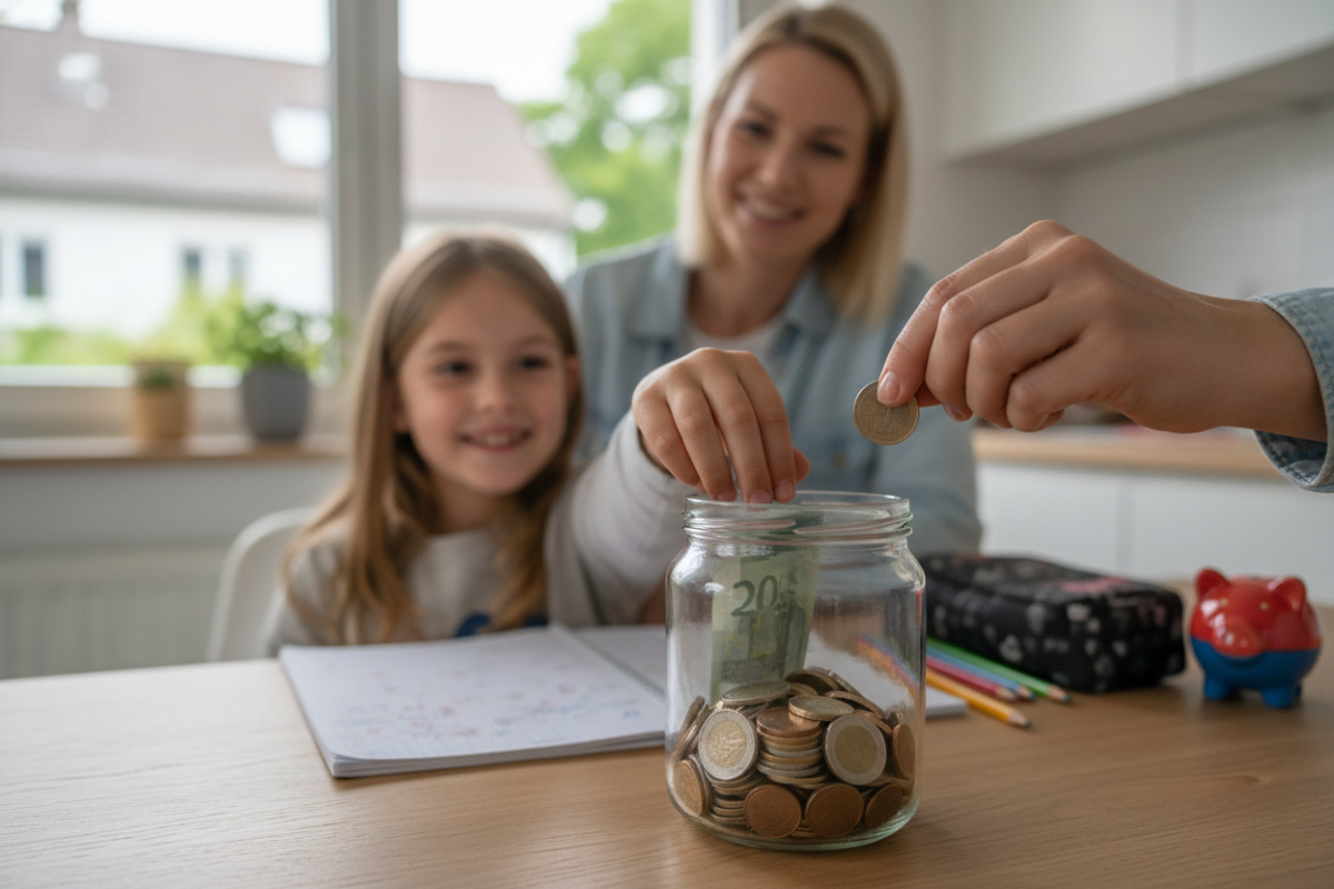 Abb. Gemeinsam mit echtem Geld wird Rückgeld für Kinder schnell greifbar.