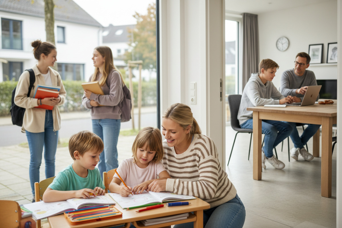 Die Bilder zeigen, wie Lernen von der Grundschule bis zur Oberstufe durch Beziehung, Übung und Alltagssituationen