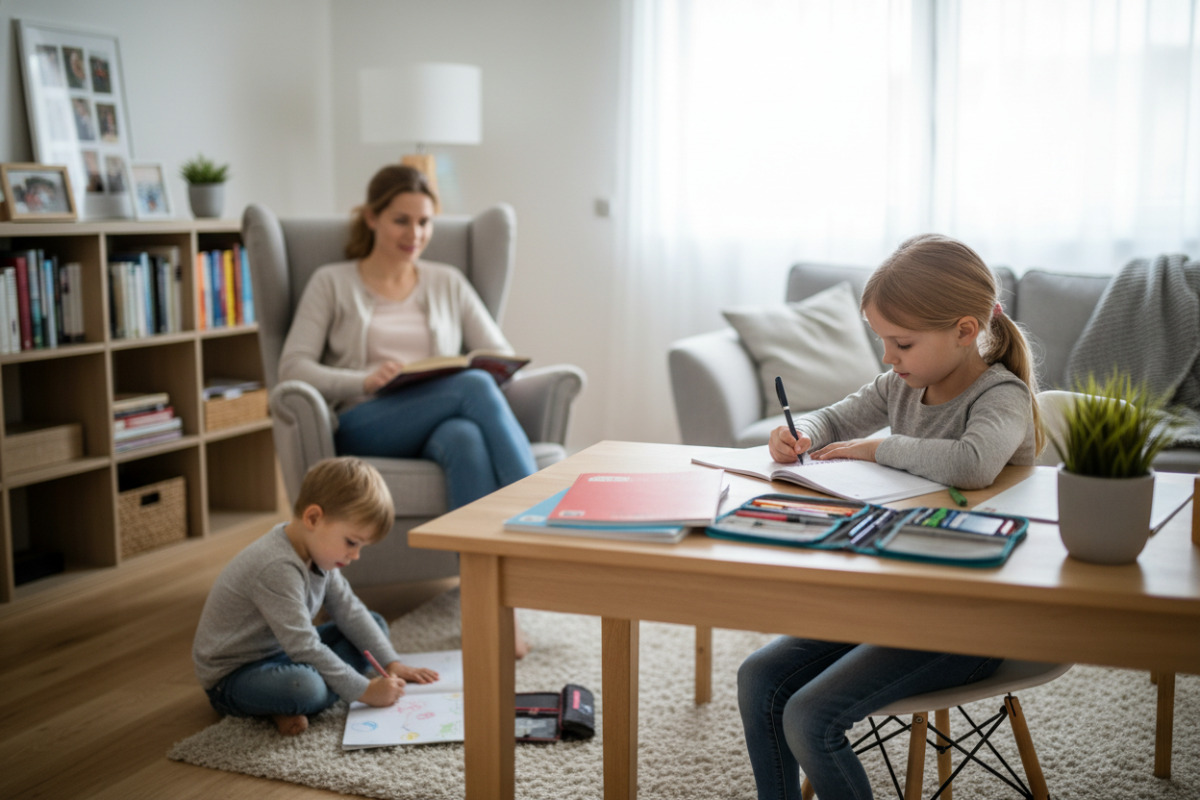 Abb. Ein ruhiger Start hilft Kindern, sich auf die ersten Hausaufgaben einzulassen.