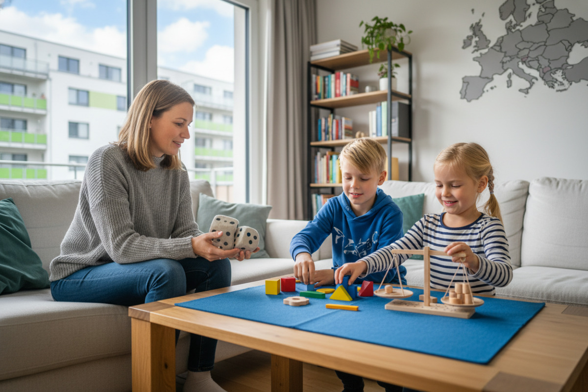 Spielerische Materialien, ruhige Gespräche und kleine Erfolgserlebnisse zeigen, wie Mathelernen im Alltag freundlich