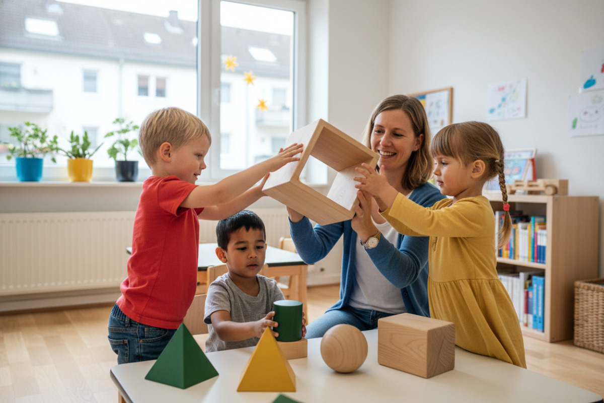 Abb. Geometrische Formen werden für Kinder greifbar, wenn sie sie sehen und anfassen können.