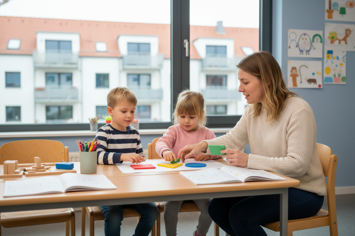 Abb. Kinder lernen Formen leichter, wenn Erwachsene sie beim Vergleichen begleiten.