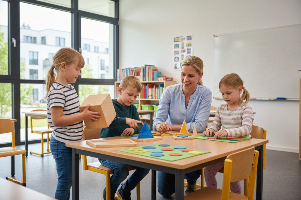 Abb. Kinder lernen geometrische Formen besonders gut mit anschaulichem Material.