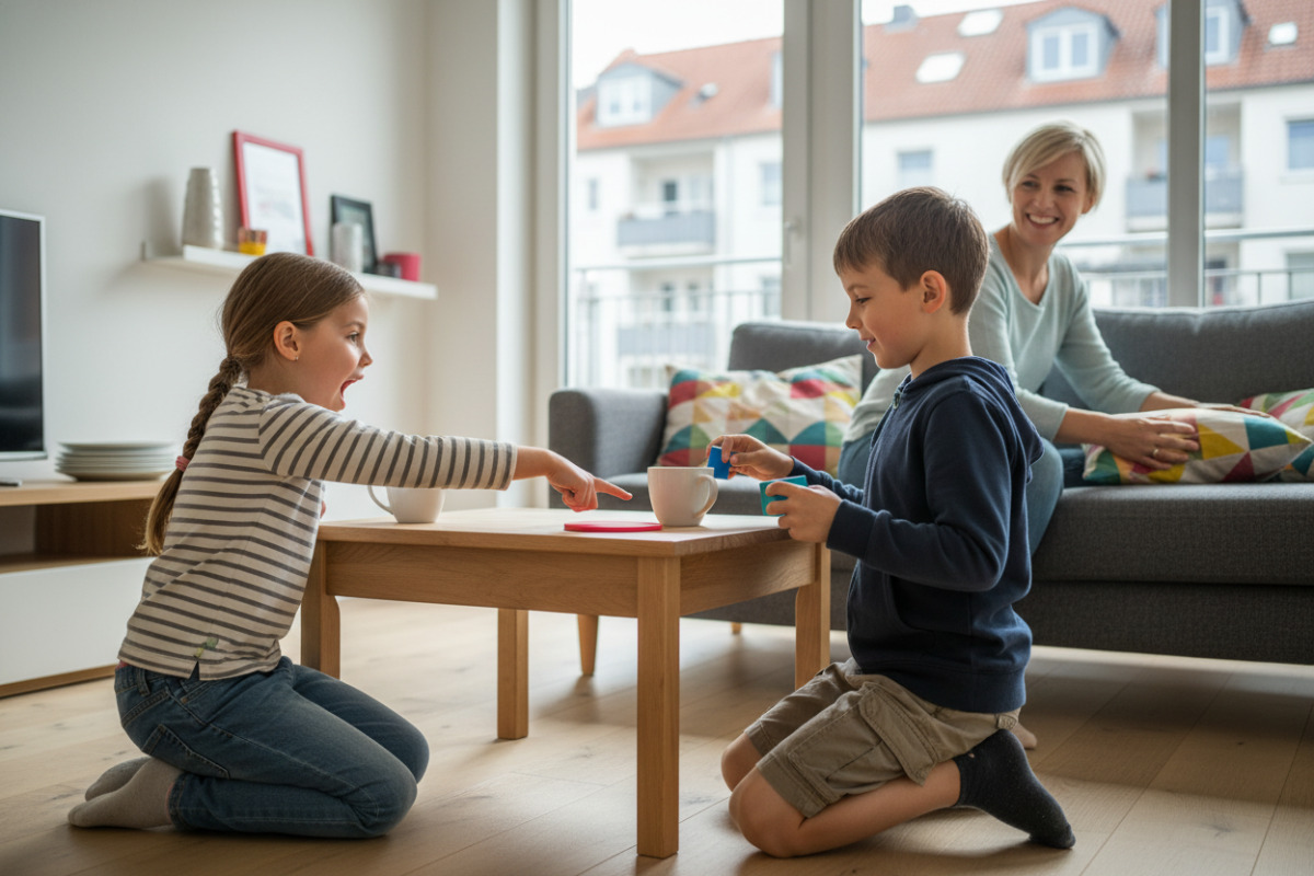 Alltagsgegenstände und Spielsituationen zeigen, wie Kinder geometrische Formen in ihrer Umgebung erkennen und benennen