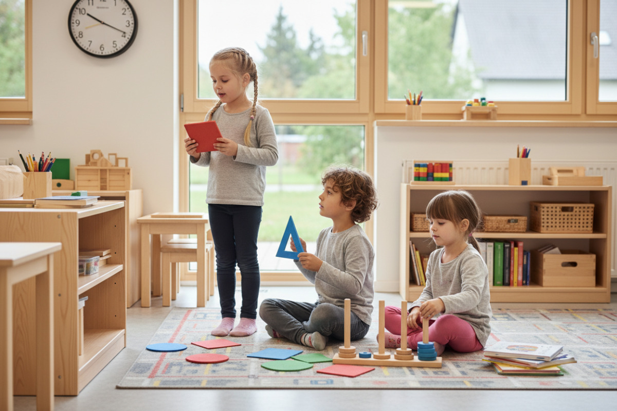 Alltagsgegenstände und Spielsituationen zeigen, wie Kinder geometrische Formen in ihrer Umgebung erkennen und benennen